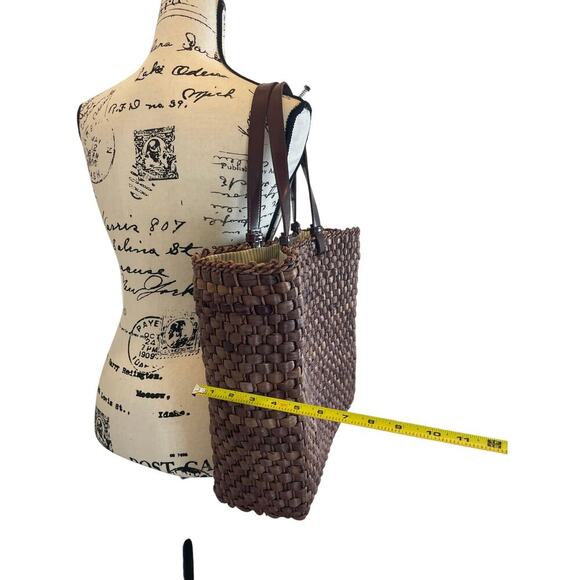 CORN-HUSH BROWN STRAW TOTE BAG 16’x 14’ CLOTH LINEN BOHO BEACH BAG VERSATILE - Picture 6 of 15
